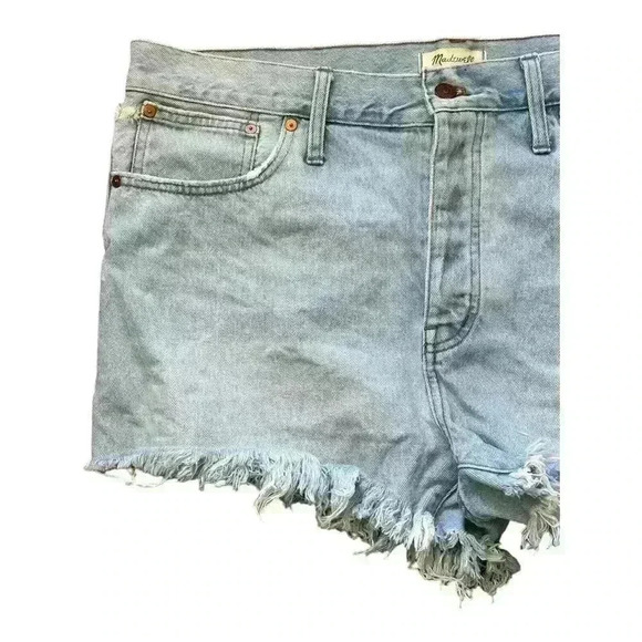 Madewell Distressed Relaxed Denim Shorts in Cedarcroft Wash Women’s 32 - Picture 5 of 10